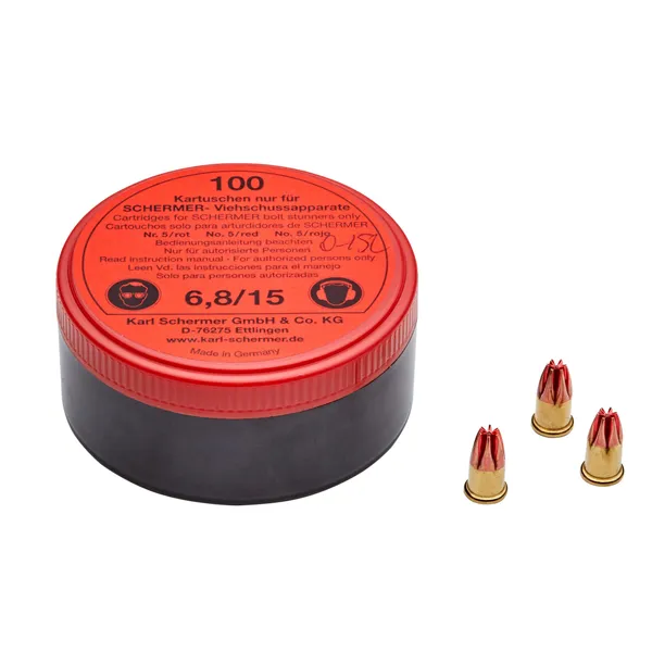 Skudd rød kraftig til Schermer boltepistol, Cal.27