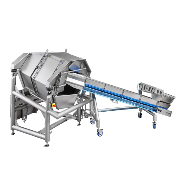 Horisontalt tørkesystem for salatprodukter m.m