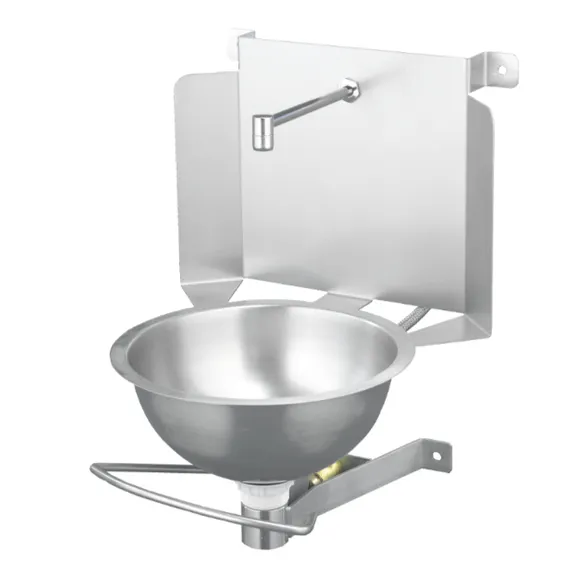 Håndvask kompakt D: 300mm, åpen rygg, knestyrt kran