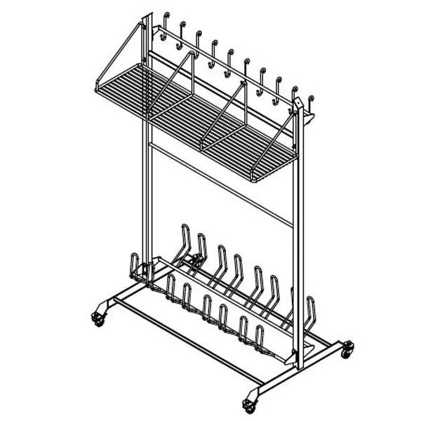 Gulvstativ 2-sidig for påmontering, B:1150mm