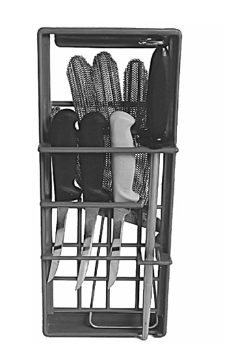 Knivholder blå til 3 kniver + knivstål