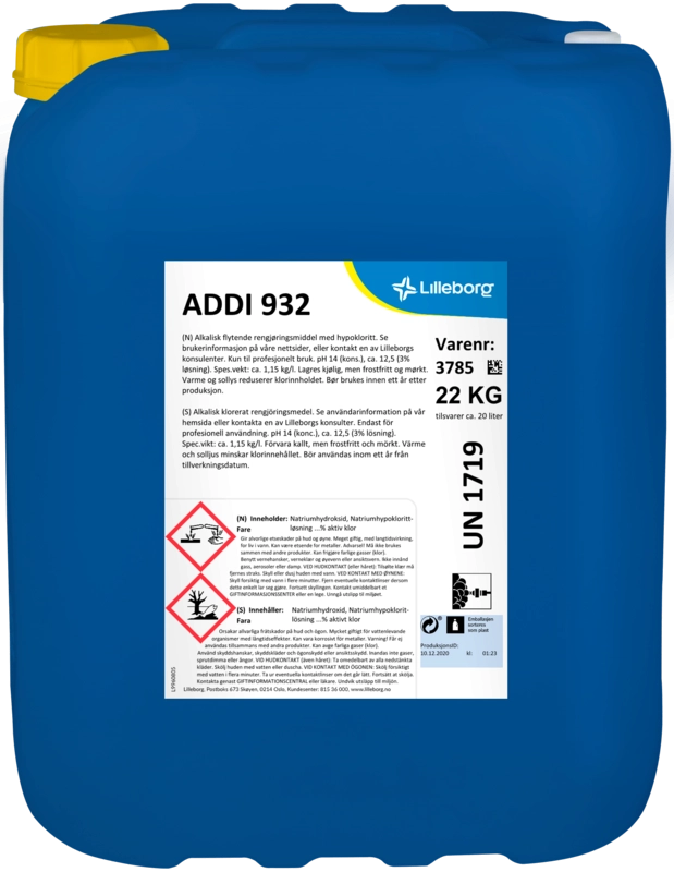 ADDI 932 skumvask m/klor, 22KG