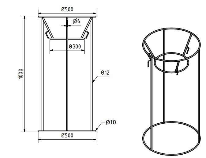 Sekkestativ 240L for returplast RF