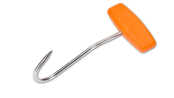 Kjøttkrok med håndtak 17cm, orange