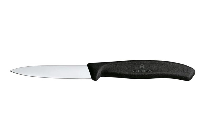 Skrellekniv 8cm, sort skaft
