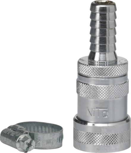 NITO Hurtigkobling 1/2" med vannstopp og slangestuss