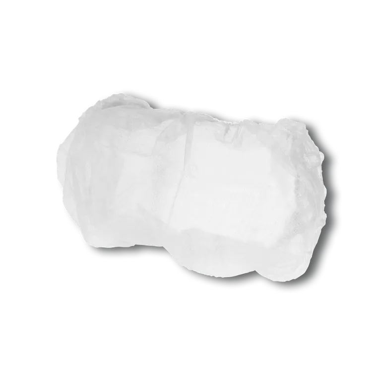 Skjeggbeskytter HVIT m/strikk, 20pk i krt