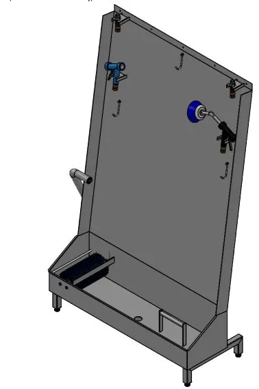 Vaskestasjon STWA-H til forkle og støvler, med integrert sålevask