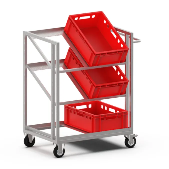 Transportvogn til plastkasser