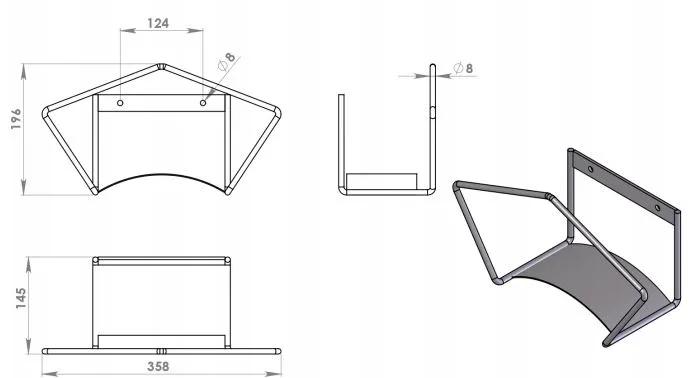 Slangeholder rustfri 