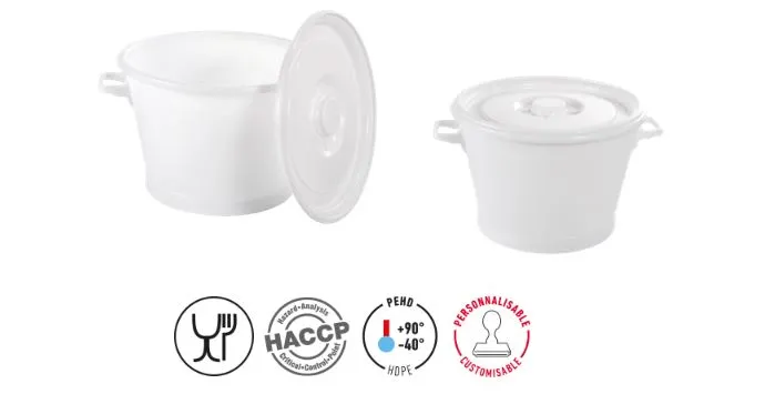 Lokk til 35L rund beholder hvit