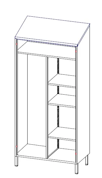 Skap til renholdsutstyr 950x500mm
