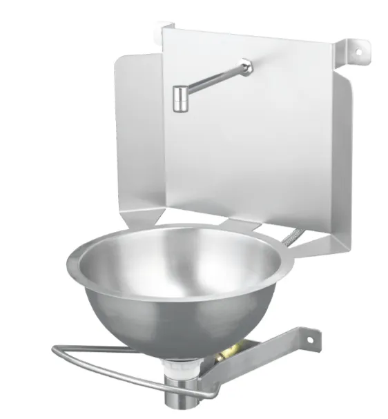 Håndvask kompakt D: 300mm, åpen rygg, knestyrt kran