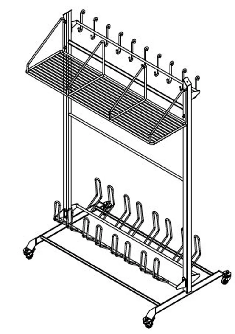 Gulvstativ 2-sidig for påmontering, B:1150mm
