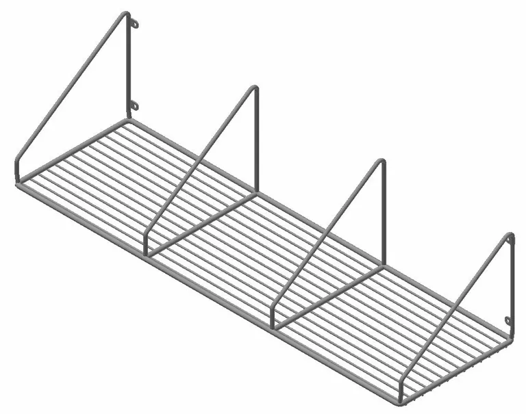 Hylle rustfri 1200mm 3-rom